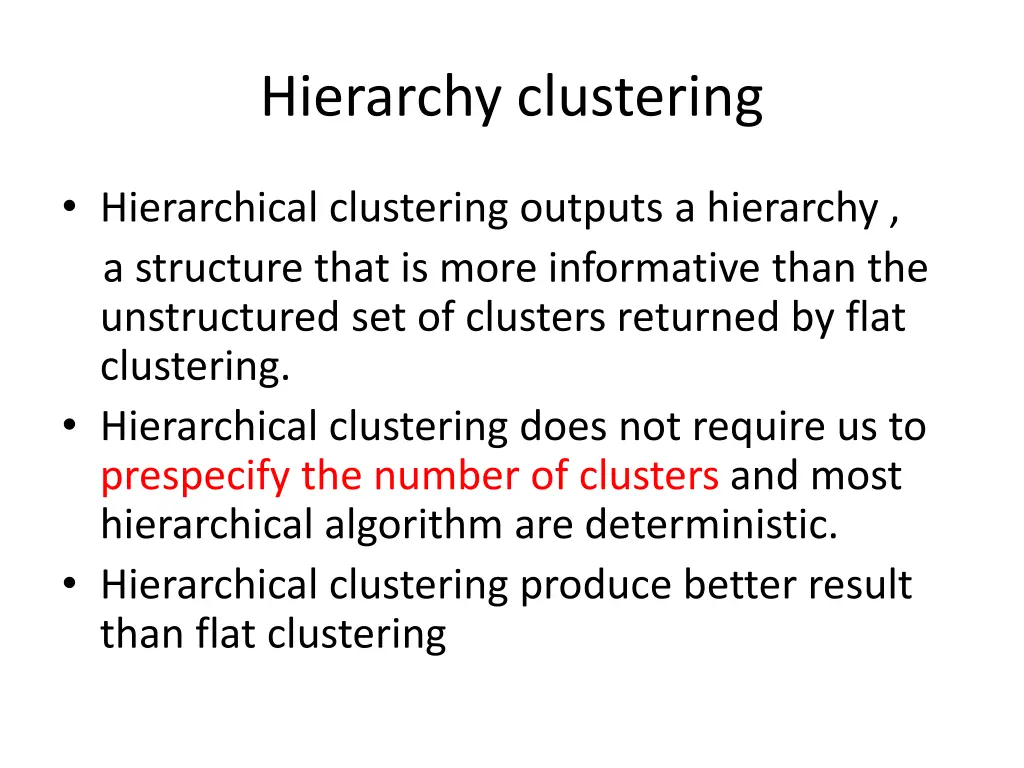 hierarchy clustering