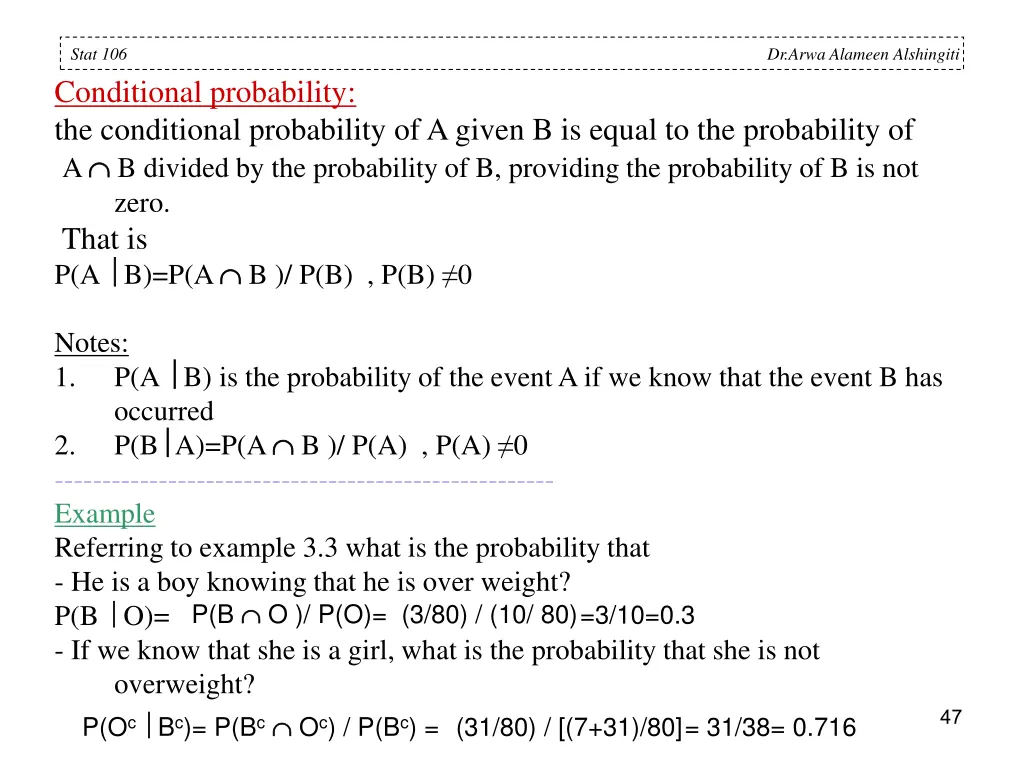 stat 106 conditional probability the conditional