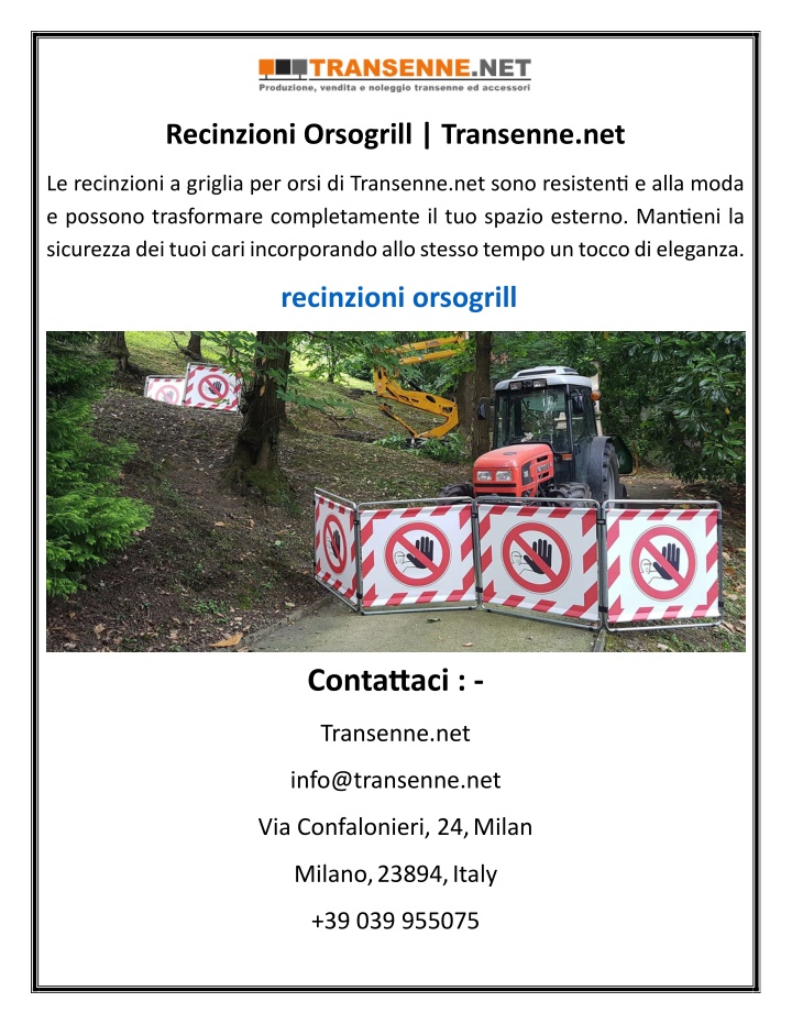 recinzioni orsogrill transenne net