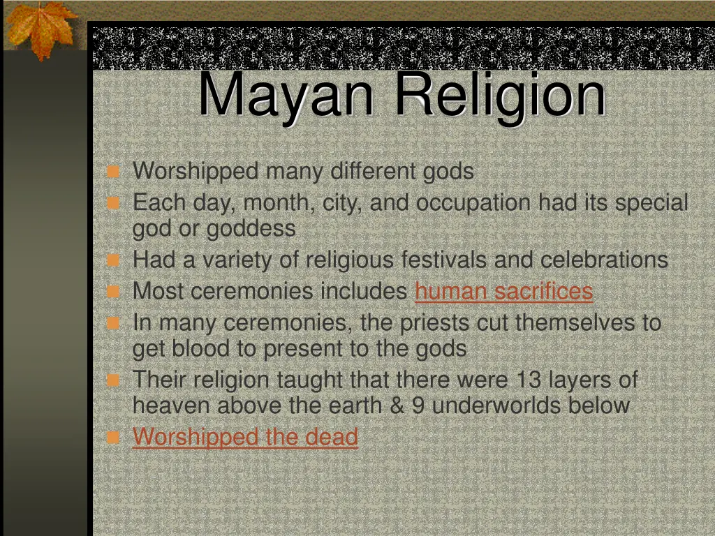 mayan religion