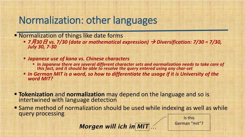 normalization other languages normalization other