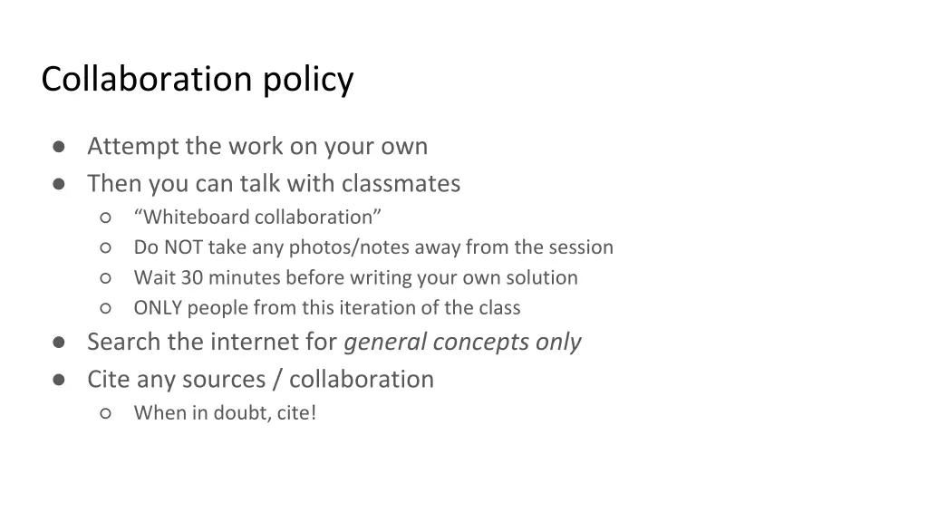 collaboration policy
