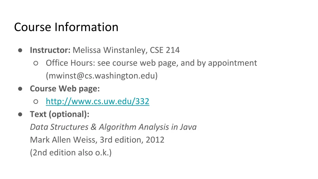 course information
