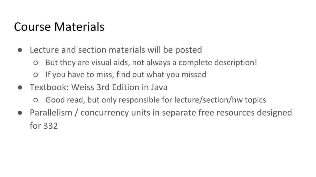 course materials