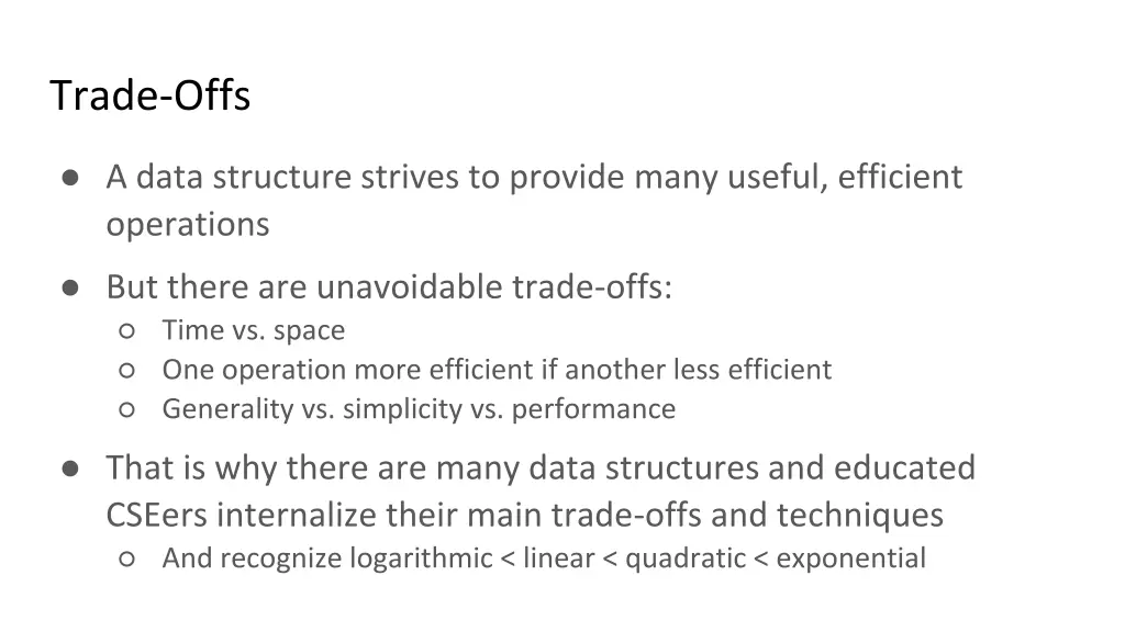 trade offs