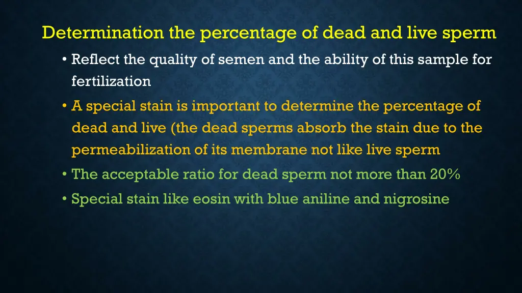 determination the percentage of dead and live
