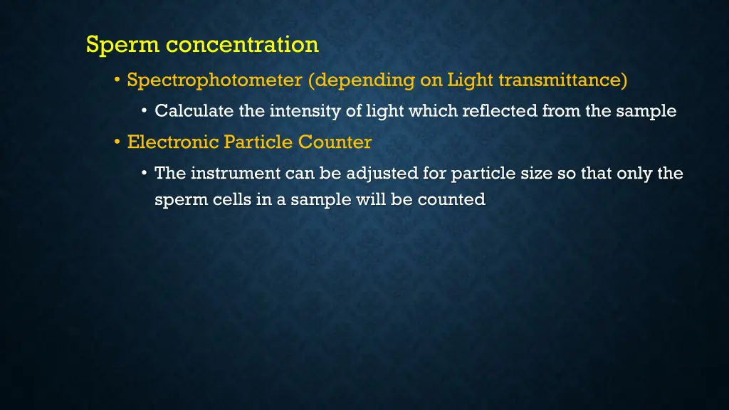 sperm concentration spectrophotometer depending