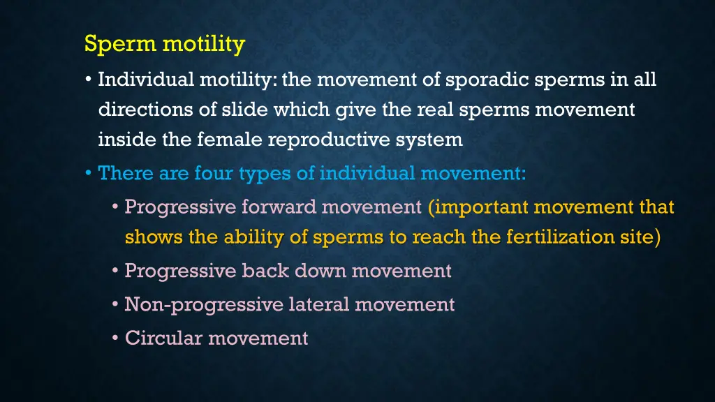 sperm motility individual motility the movement
