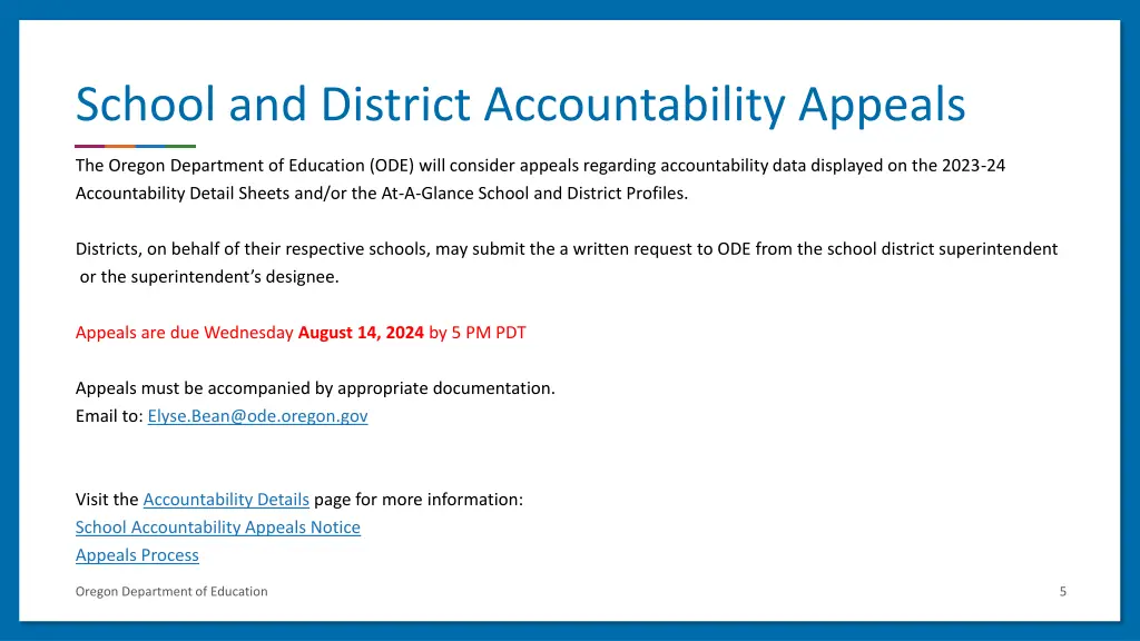 school and district accountability appeals