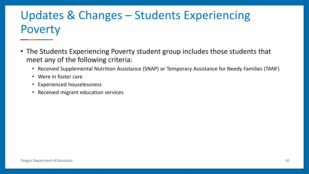 updates changes students experiencing poverty 1