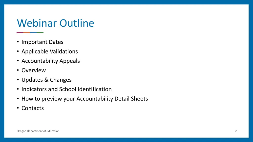 webinar outline