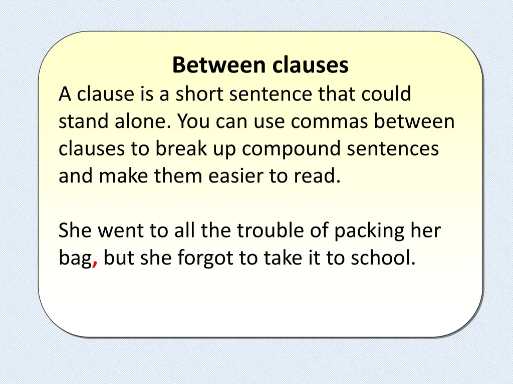 between clauses