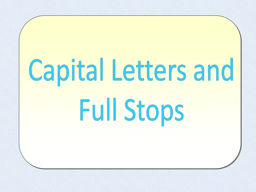 capital letters and