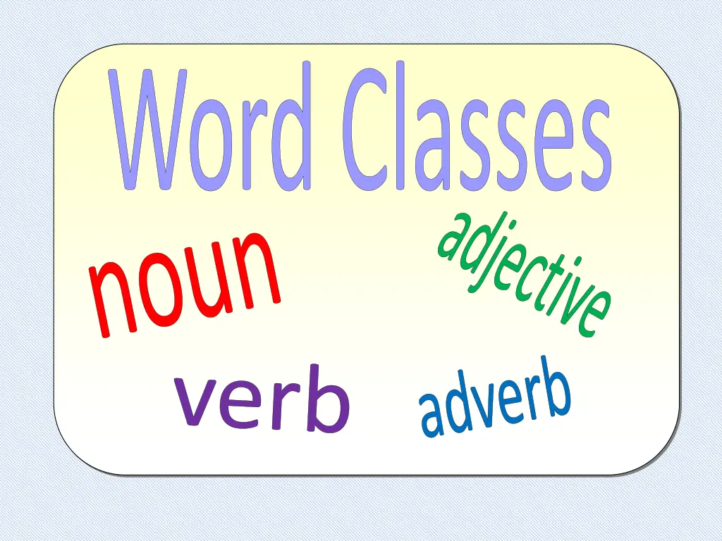 word classes