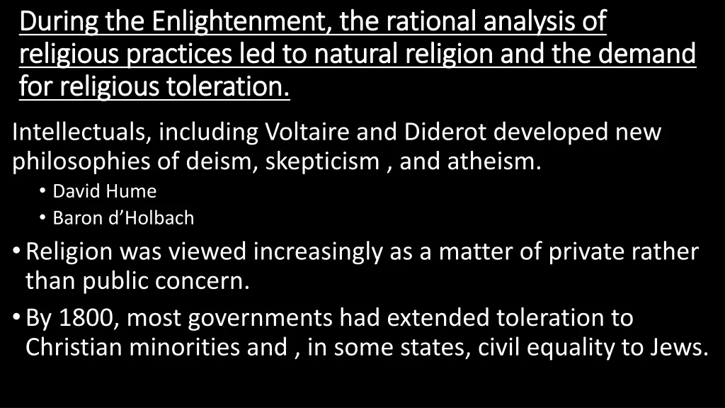 during the enlightenment the rational analysis