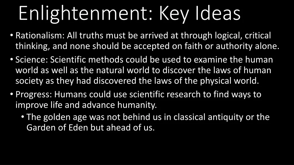 enlightenment key ideas rationalism all truths