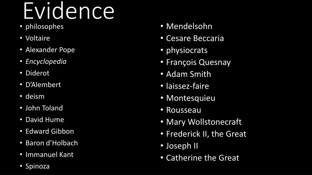 evidence philosophes voltaire alexander pope