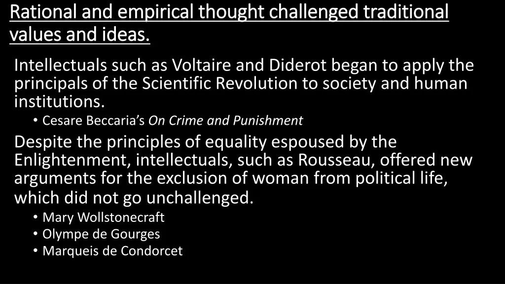 rational and empirical thought challenged