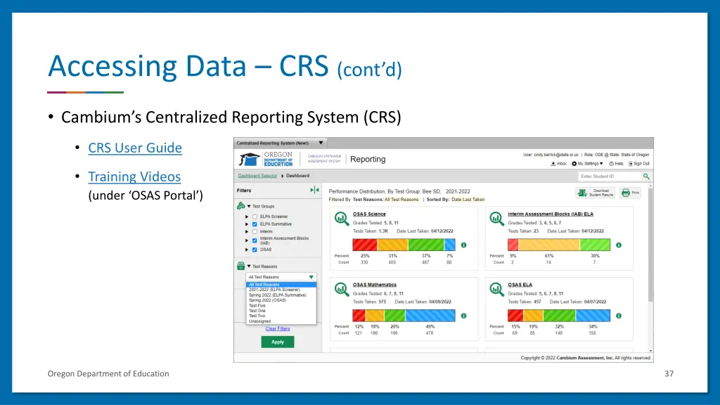 accessing data crs cont d