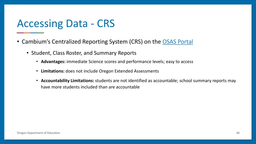 accessing data crs