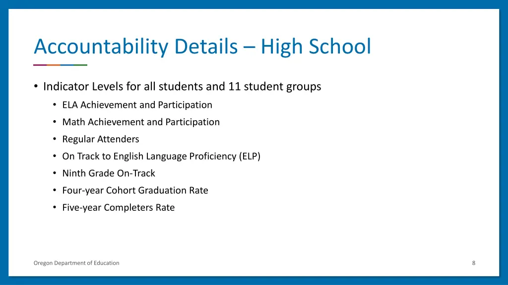 accountability details high school