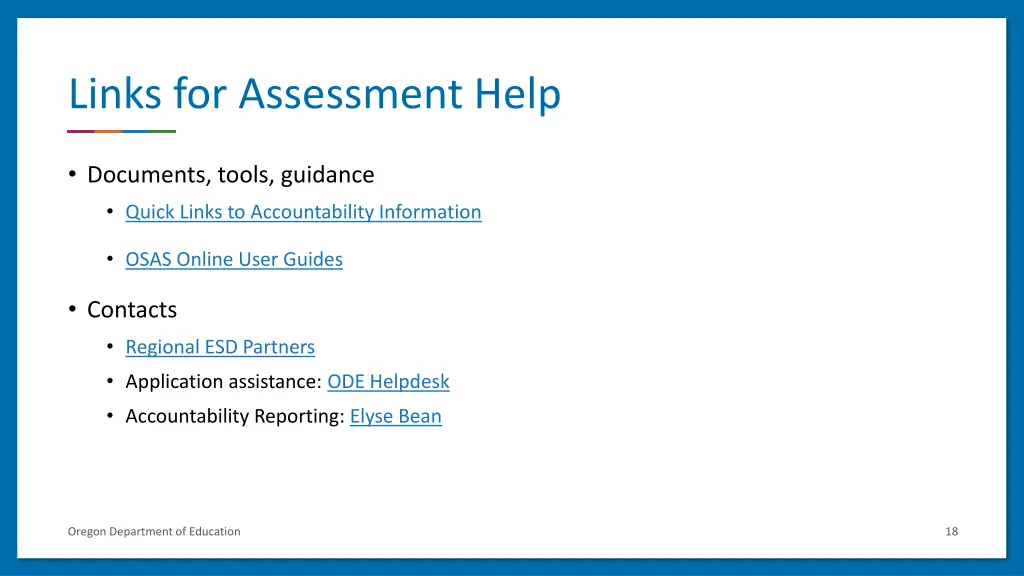 links for assessment help