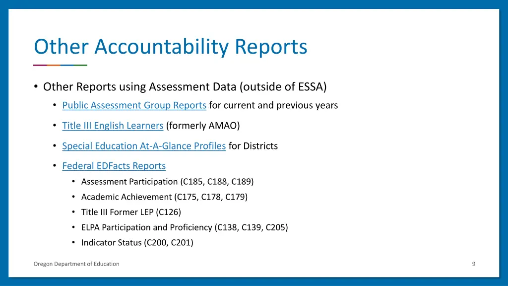 other accountability reports