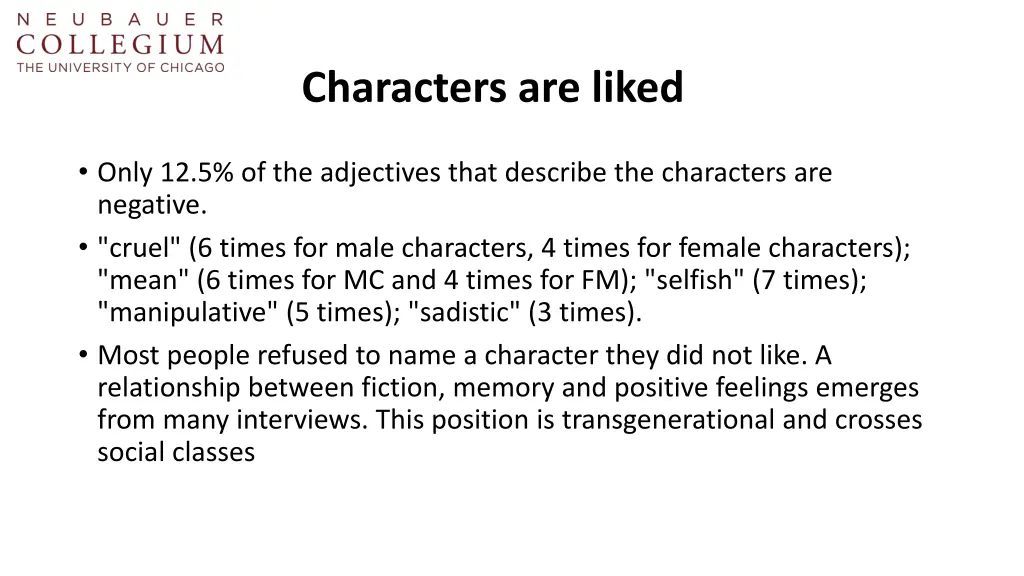 characters are liked