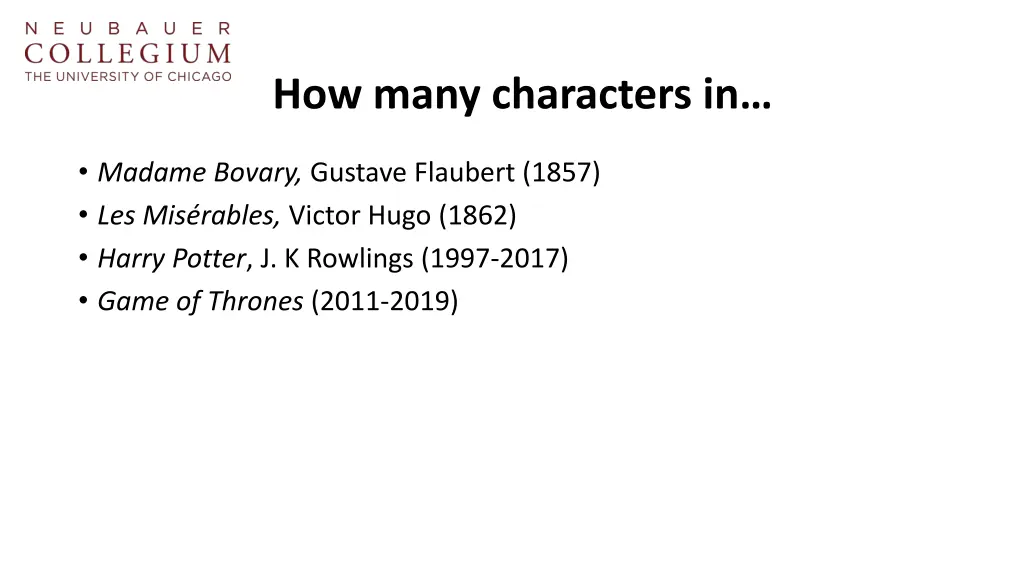 how many characters in