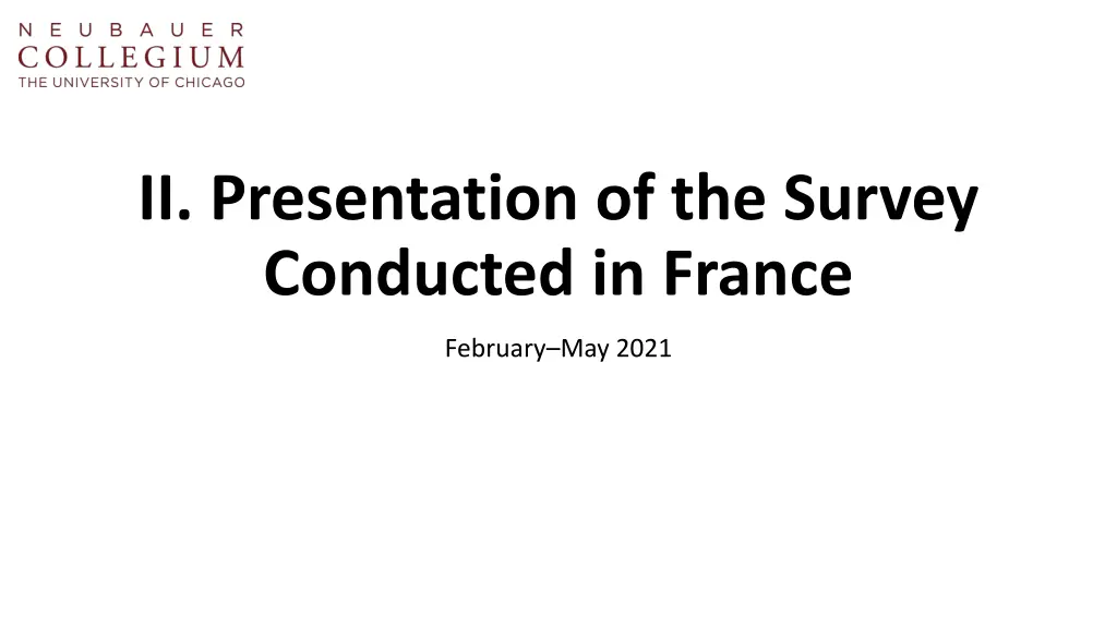 ii presentation of the survey conducted in france