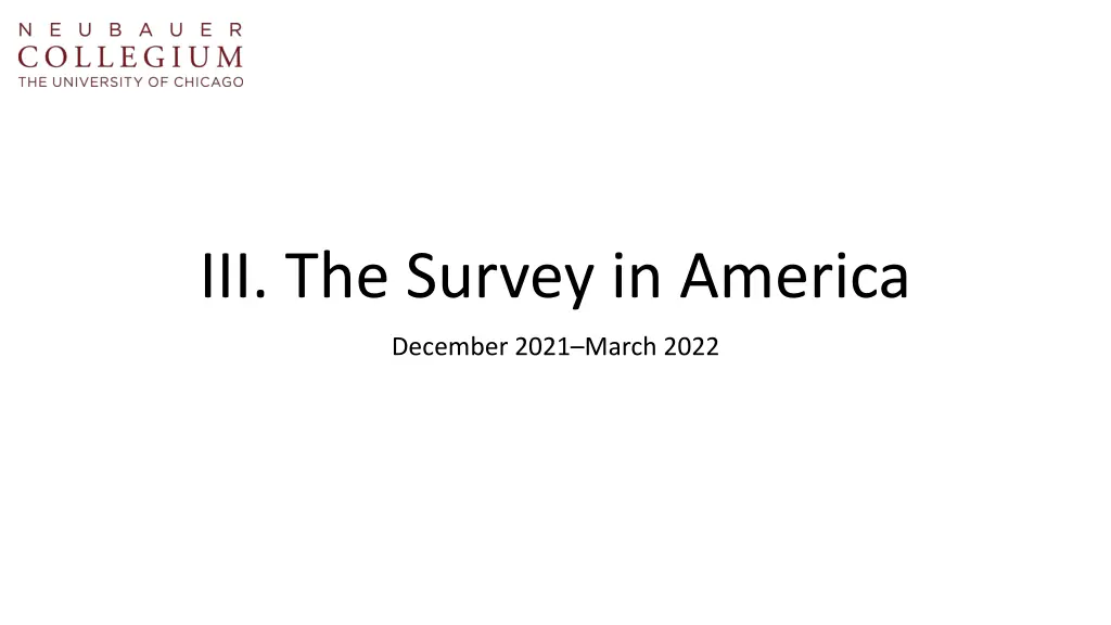 iii the survey in america