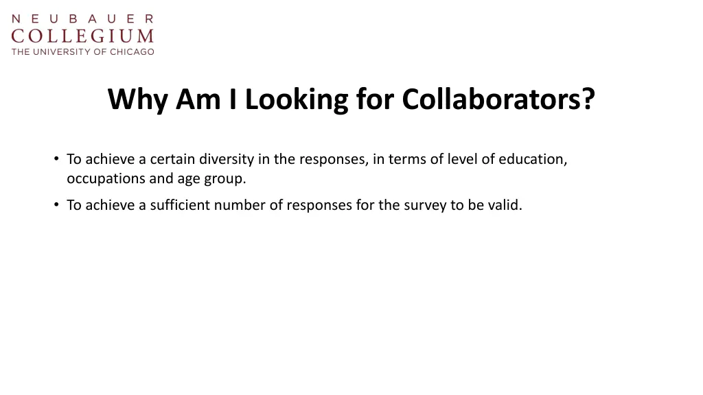 why am i looking for collaborators