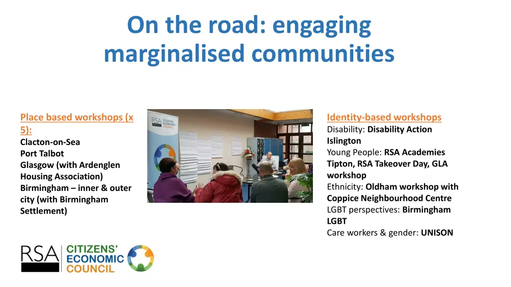 on the road engaging marginalised communities