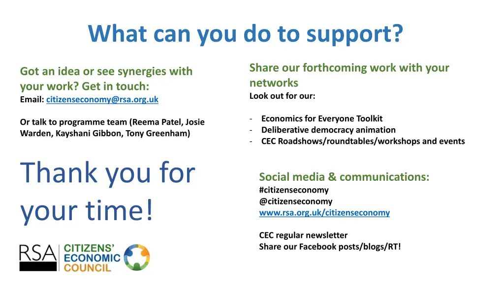 what can you do to support