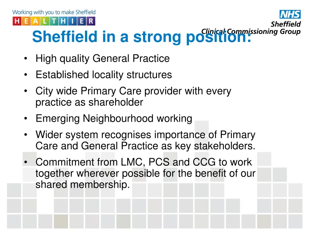 sheffield in a strong position