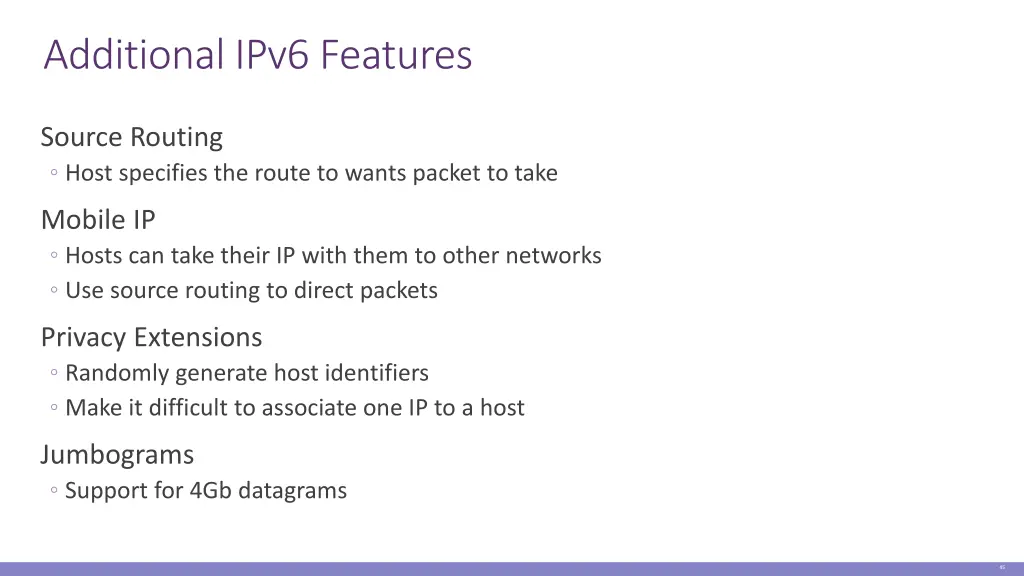 additional ipv6 features