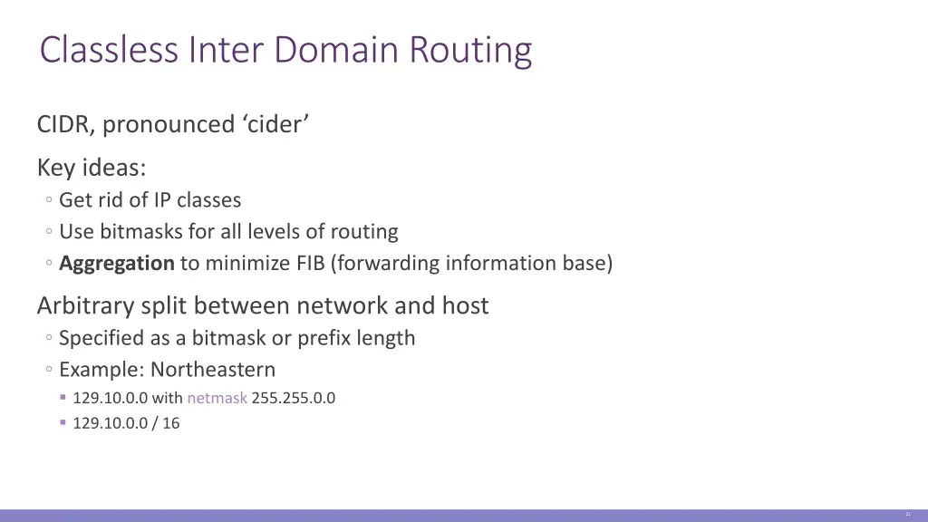 classless inter domain routing