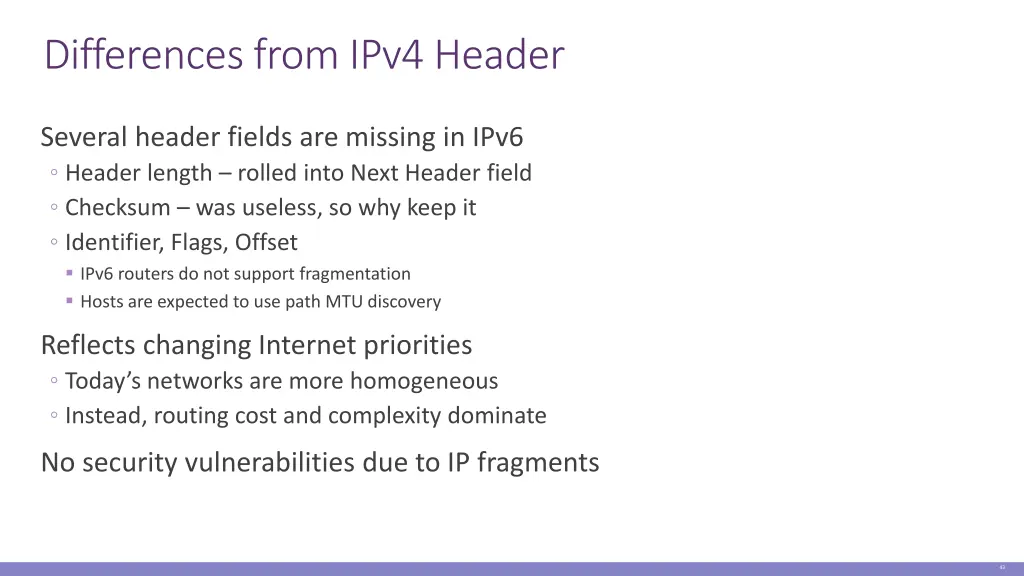 differences from ipv4 header