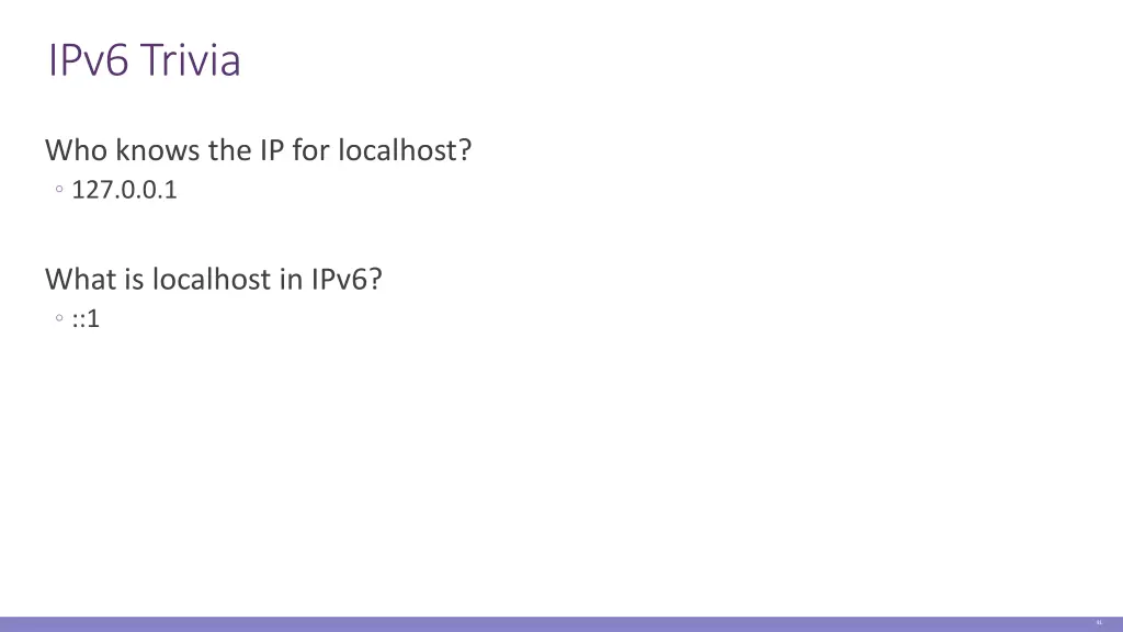 ipv6 trivia
