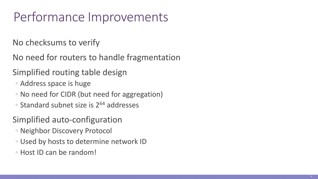 performance improvements