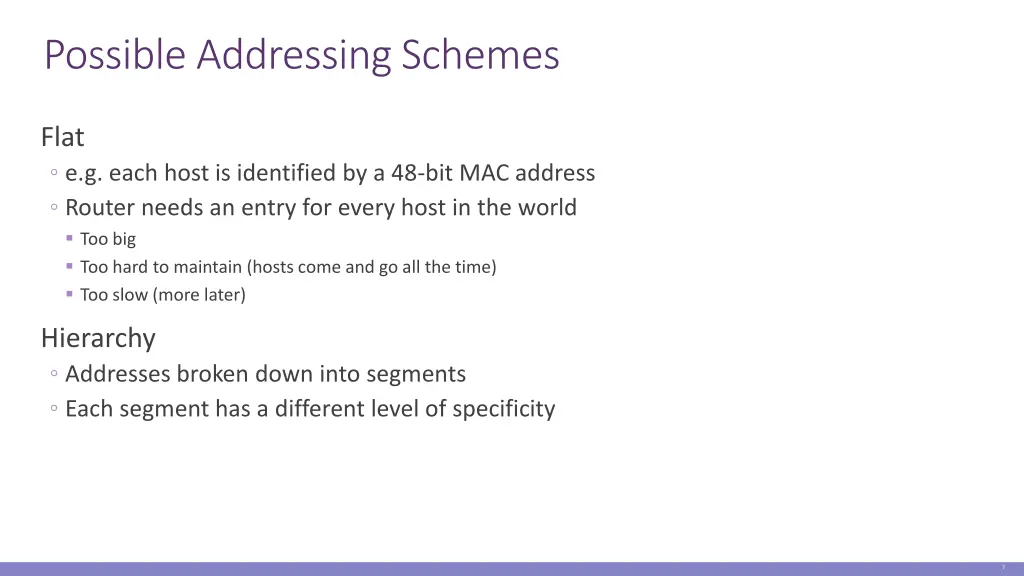 possible addressing schemes