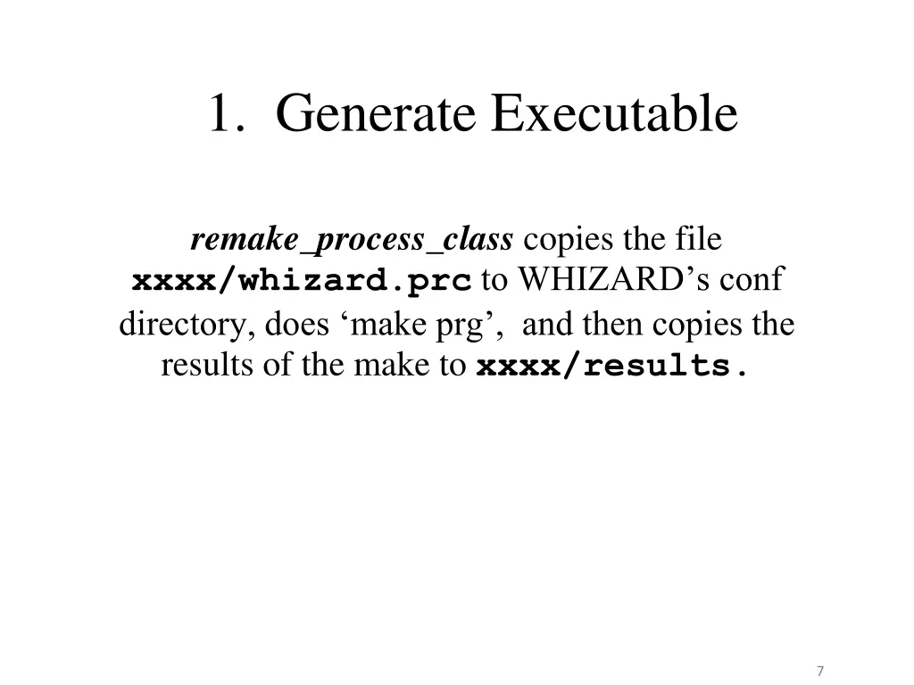 1 generate executable