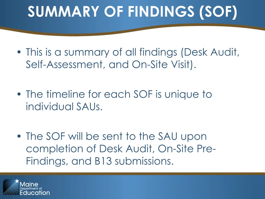 summary of findings sof 1