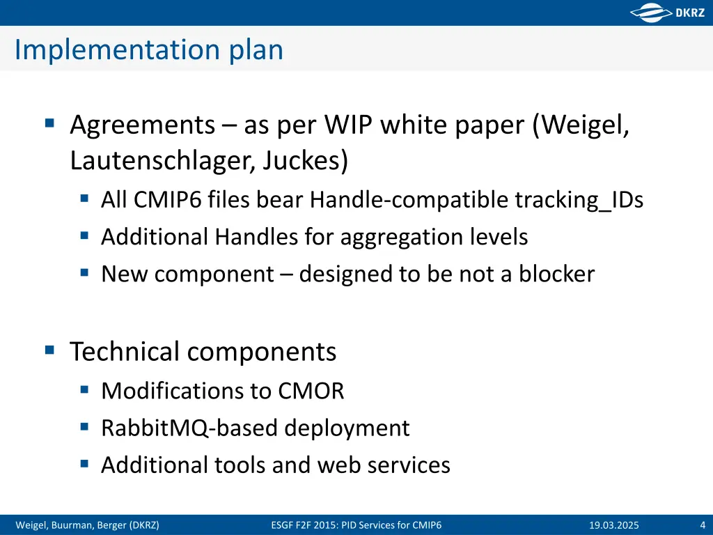 implementation plan