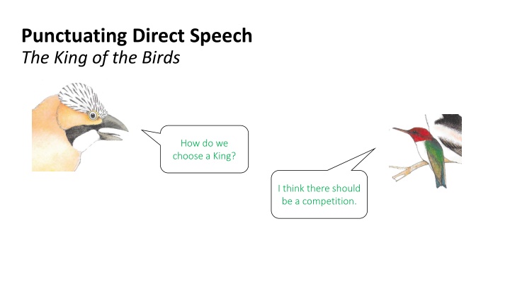 punctuating direct speech the king of the birds