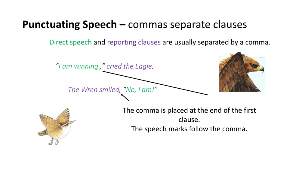 punctuating speech commas separate clauses