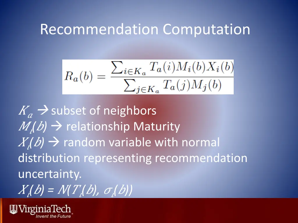 recommendation computation