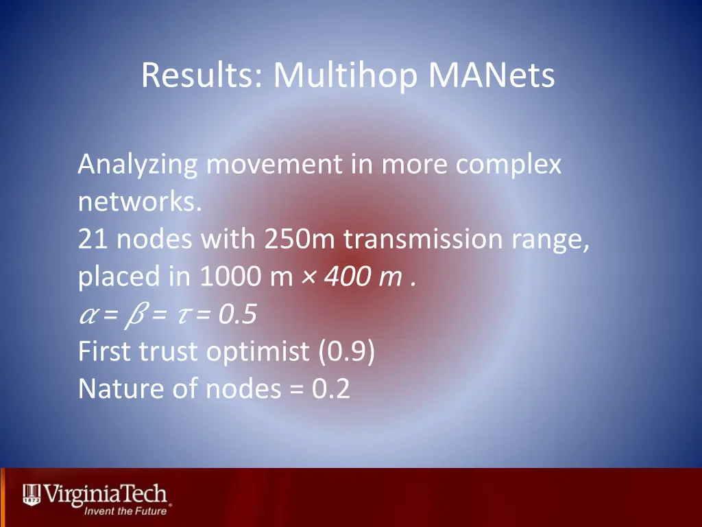 results multihop manets