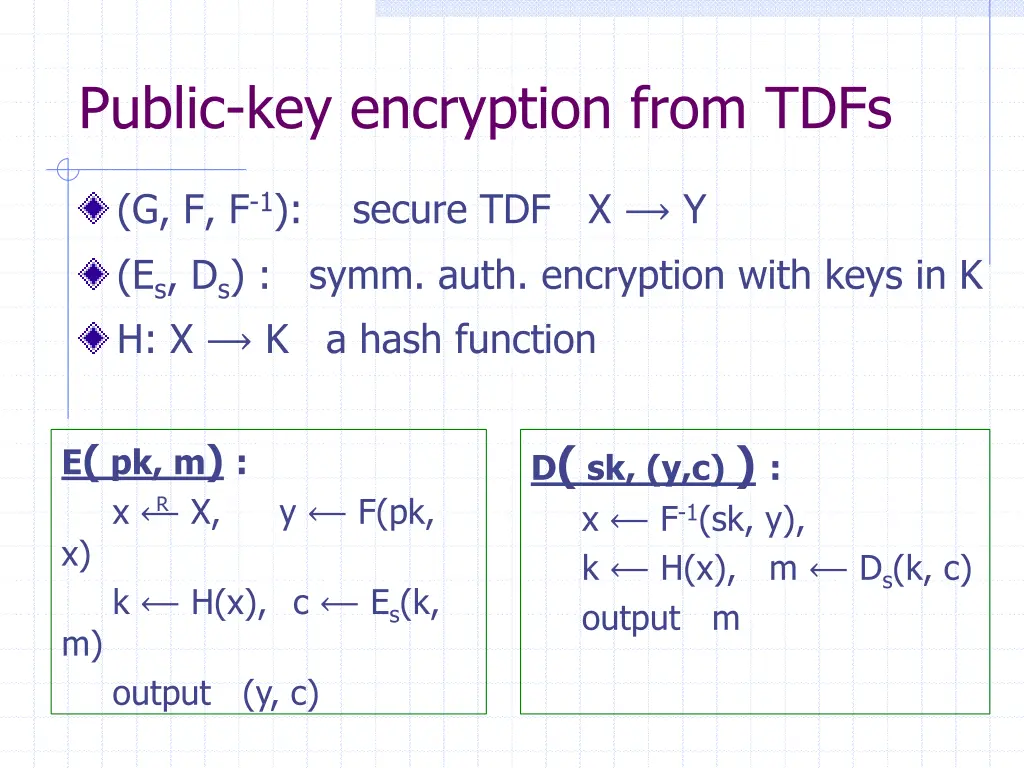 public key encryption from tdfs 1