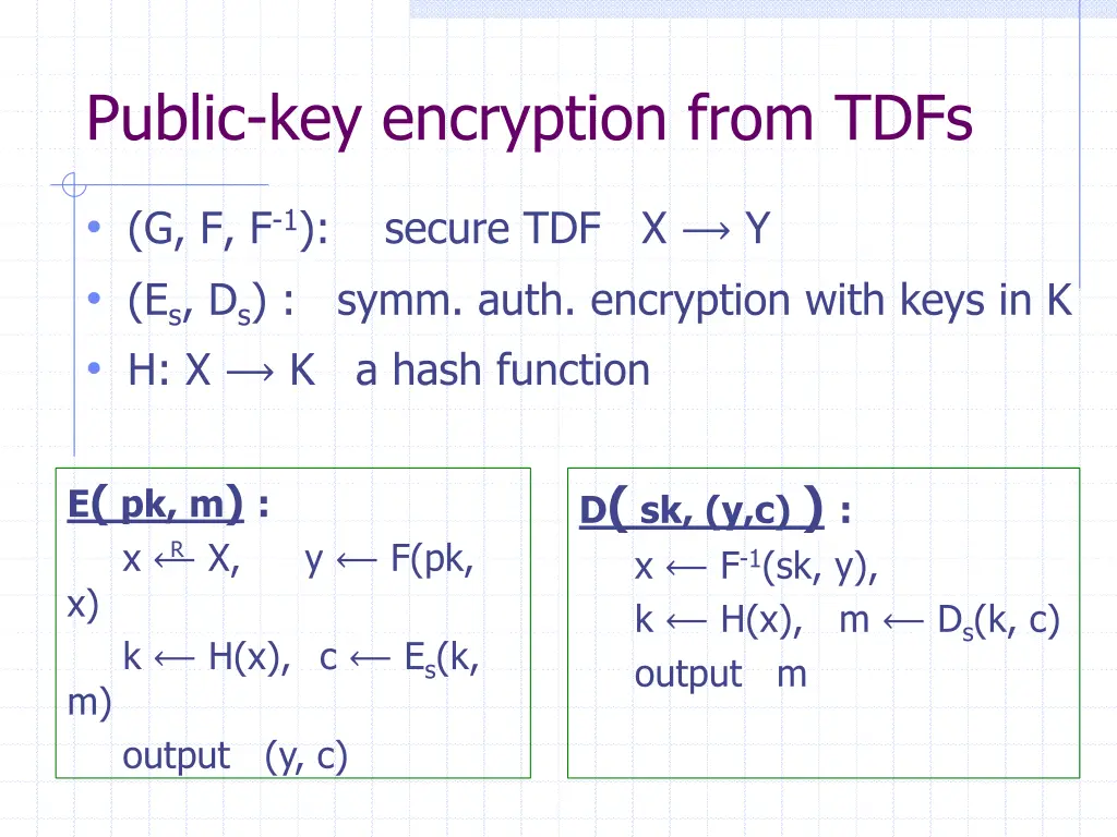 public key encryption from tdfs 1